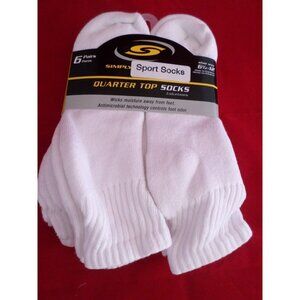 6 Pair  Large JCP Cotton Quarter Sport Socks Control Odor 6 1/2-12